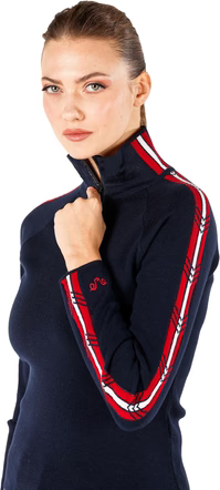 Mid Layer - Pulover ASYA Lână Merino pentru Femei - Crem/Navy