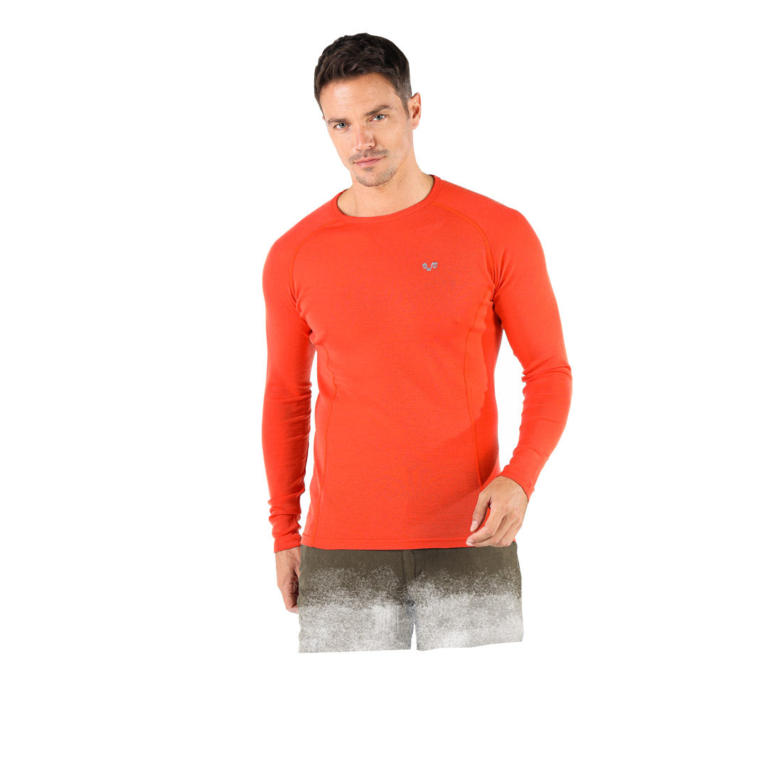 Remus - Bluza cu maneca lunga  - 100% Lana Merino Orange, M