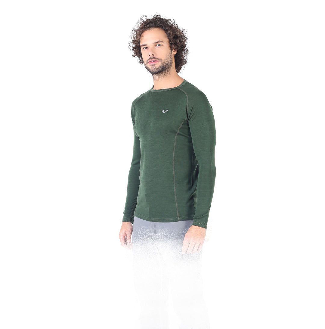 Remus - Bluza cu maneca lunga  - 100% Lana Merino Verde, XL