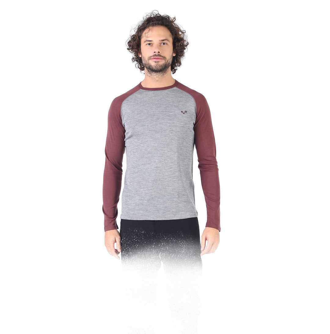 Brant - Bluza cu maneca lunga  - 100% Lana Merino Vişiniu, S