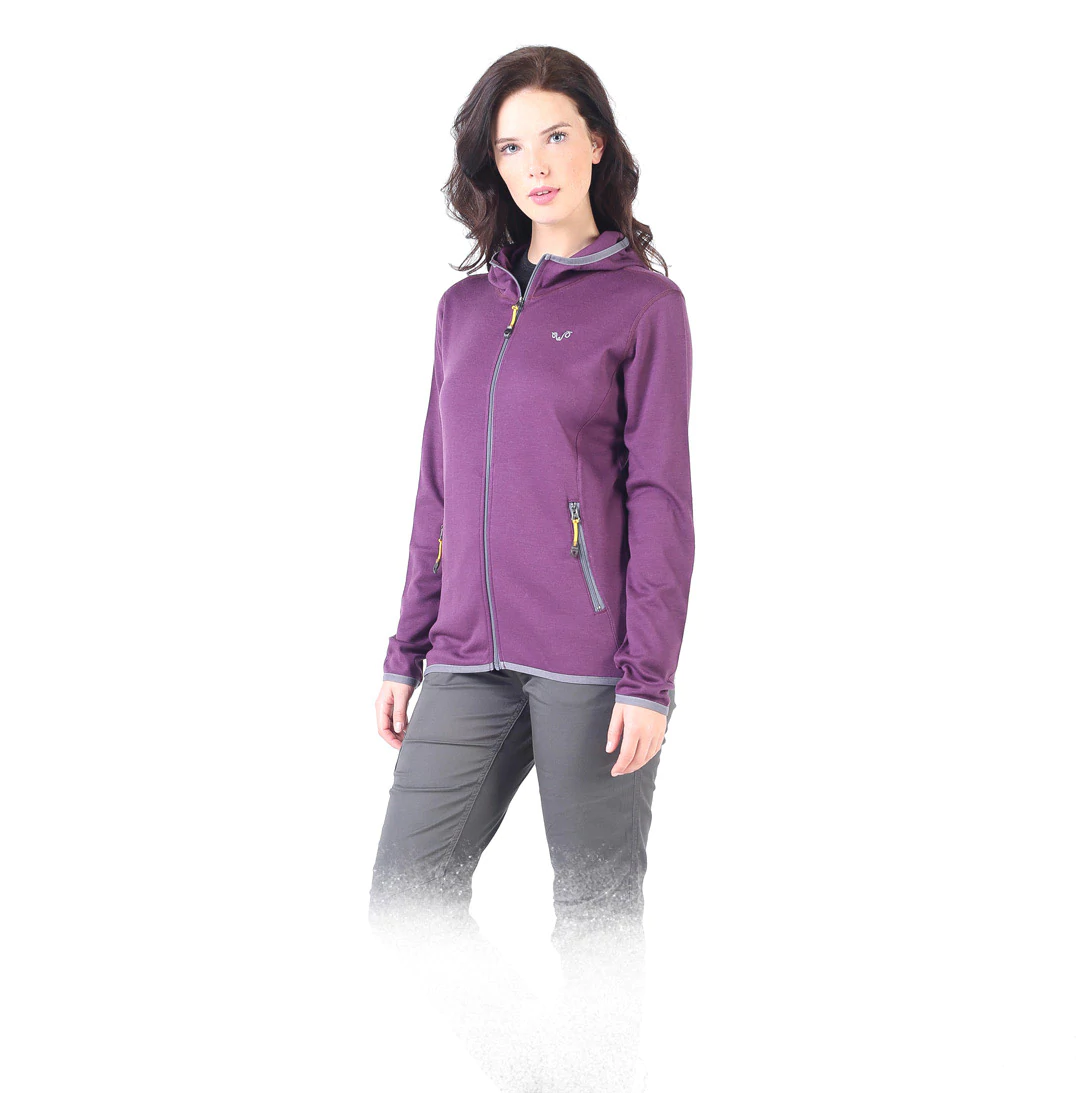 Marin - Hanorac (cu fermoar complet) - 100% Lana Merino L, Mov