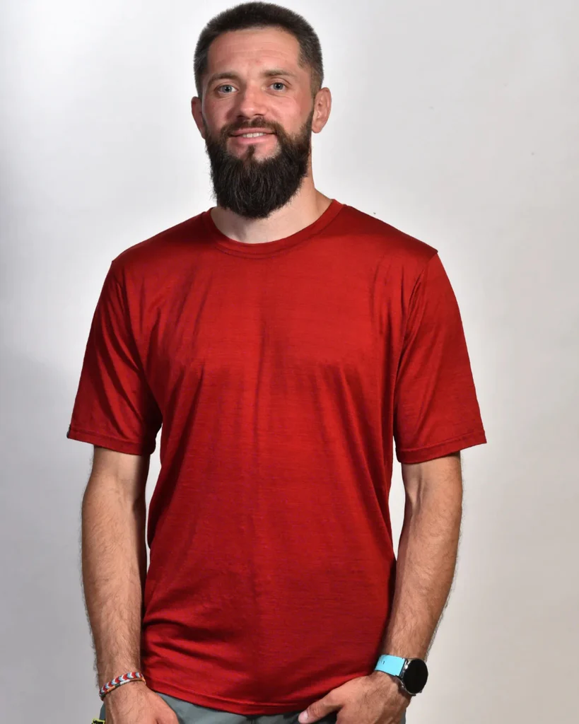 Notus - Tricou cu maneca scurta - 100% Lana Merino S, Rosu