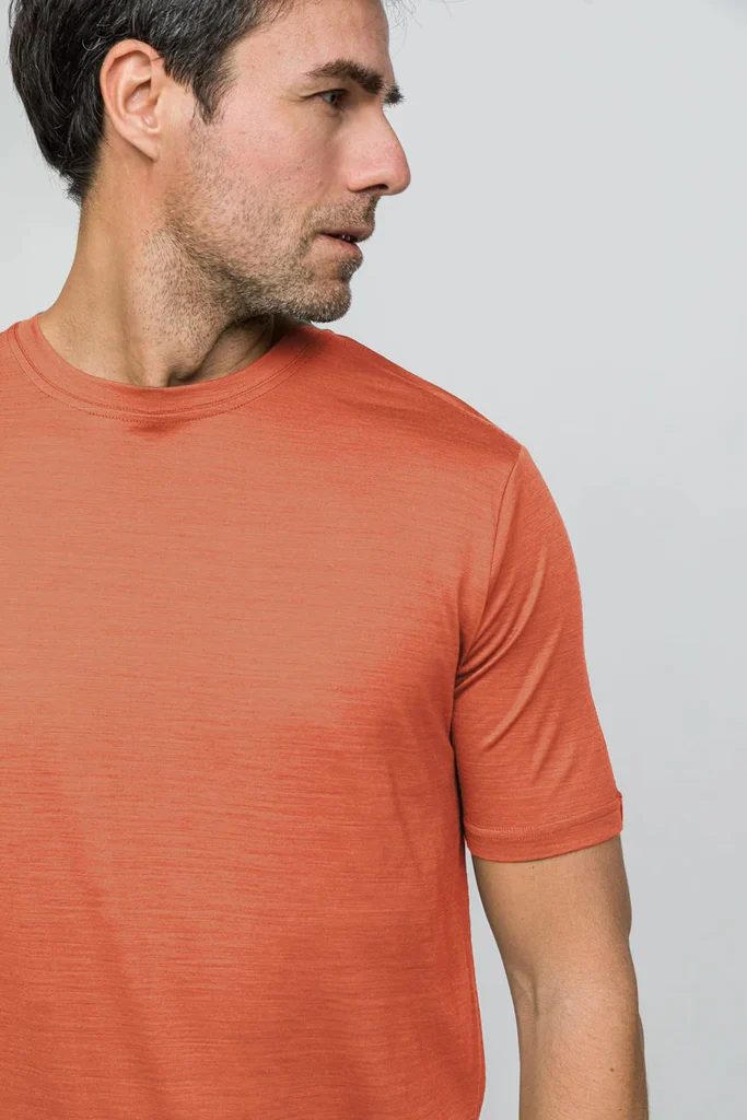 Notus - Tricou cu maneca scurta - 100% Lana Merino L, Portocaliu