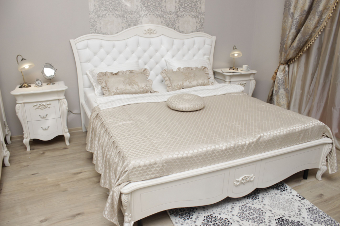 Pat matrimonial cu tablie tapitata Pur 200 [4]