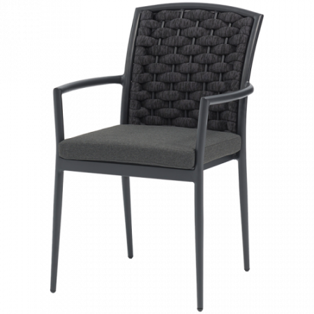 Mobilier HoReCa - Scaun terasa-outdoor metalic cu impletitura textilene Diana