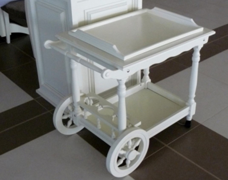 Console Si Gheridoane - Gheridon alb cu roti Pur 805