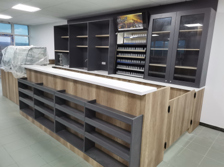 Portofoliu - Mobilier benzinarie din pal melaminat localitatea Munteni. jud. Galati