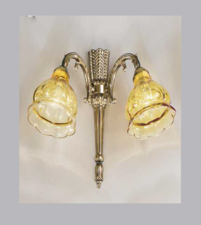 Corpuri De Iluminat - Lampa de perete cu 2 lumini din alama cu abajur din sticlă satinat Pur 199