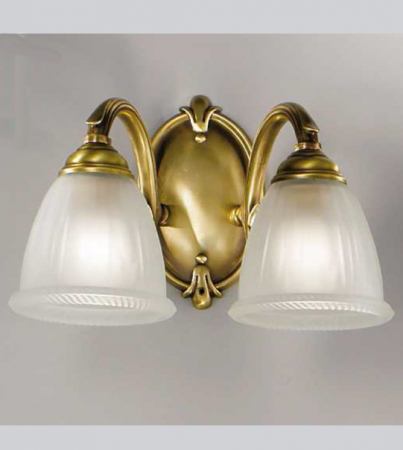 Corpuri De Iluminat - Lampa de perete cu 2 lumini din alama cu abajur din sticlă satinat Pur 198