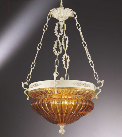 Corpuri De Iluminat - Lampa suspendata cu 8 lumini din alama cu sticla satinata Pur 176