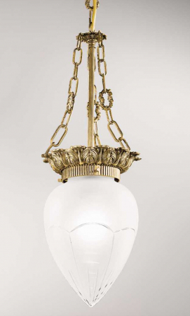 Corpuri De Iluminat - Lampa suspendata cu 1 lumina din alama cu sticla satinata Pur 175