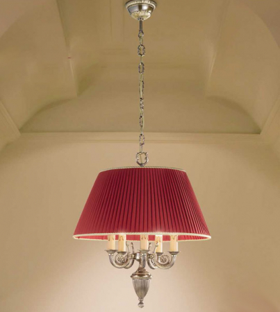 Corpuri De Iluminat - Lampa suspendata cu 5 lumini din alama cu abajur Pur 149