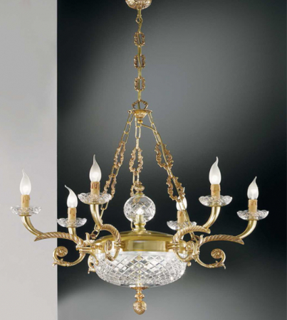 Corpuri De Iluminat - Lampa suspendata cu 9 lumini din alama cu pandantive din cristial Pur 140