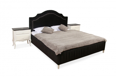 Mobilier pentru casa - Pat matrimonial cu tablie tapitata Pur 103
