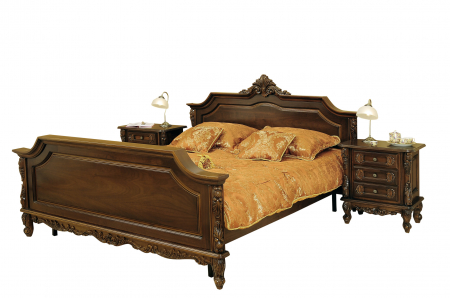 Mobilier pentru casa - Pat matrimonial cu tablie Pur 105