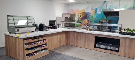 Portofoliu - Linie servire pentru cantina din   corian / himacs Lugoj