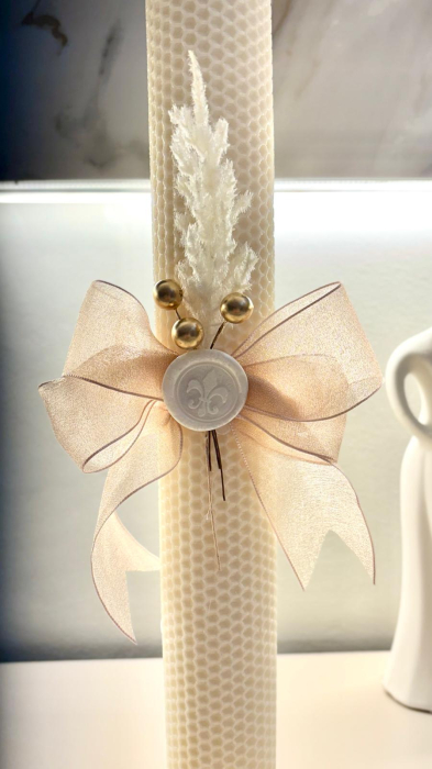 Lumânare decorativă ivory pentru nuntă | Elegantă & Handmade [2]
