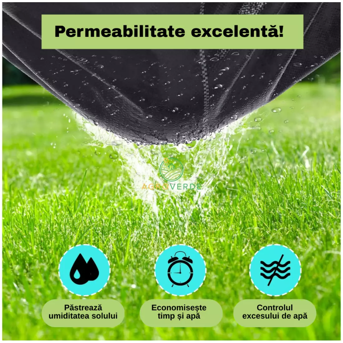 Folie agrotextilă neagră 2 m x 10 m – protecție împotriva buruienilor pentru grădină [4]