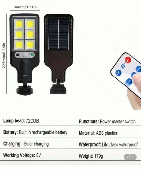 Lampă solară de exterior 7700W cu 6 panouri – soluția perfectă pentru iluminare eficientă și ecologică, fără costuri la energie electrică. [2]