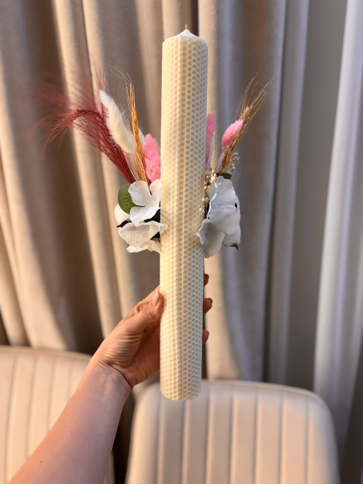 Lumânare nuntă/botez din ceară [2]