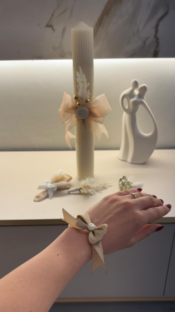 Lumânare decorativă ivory pentru nuntă | Elegantă & Handmade [2]