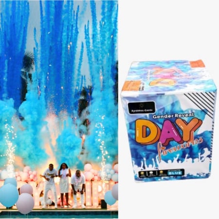 Artificii Gender Reveal - Baterie artificii de zi baby shower gender reveal new trend 2023