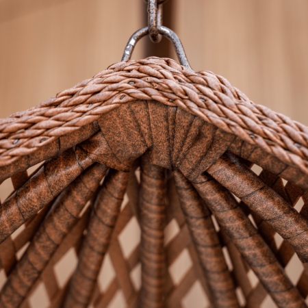 Balansoar tip cuib cu structură stabilă și perne moi, ideal pentru relaxare în living, balcon sau terasă. Design modern, confort maxim și stil natural. [3]