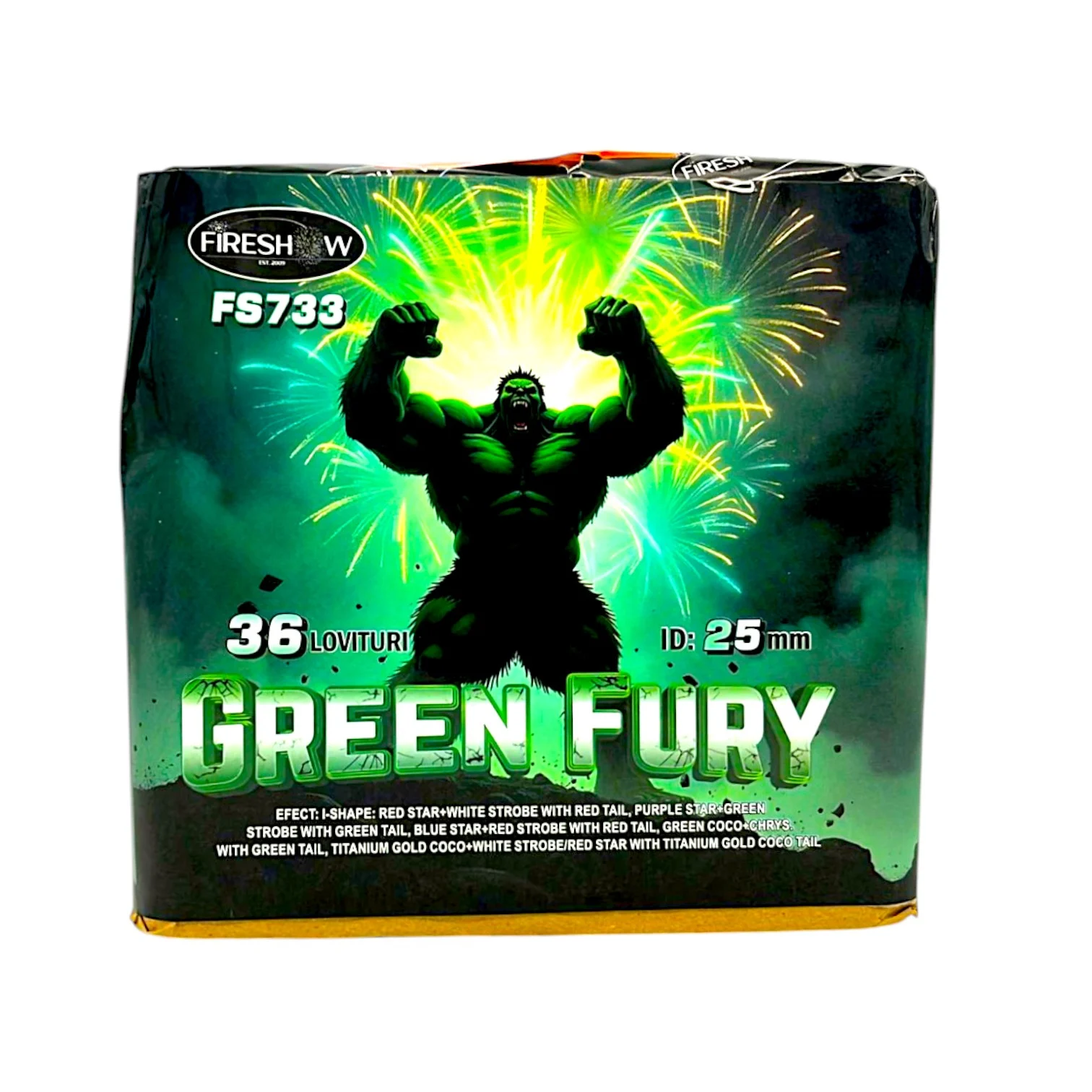 Baterie de Artificii Green Fury – 36 Focuri de 25 mm pentru Showuri Impressive [1]