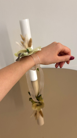 Lumânare din ceară H40/D4.5 cm Nunta sau Botez Evenimente cu decor Orhidee [2]