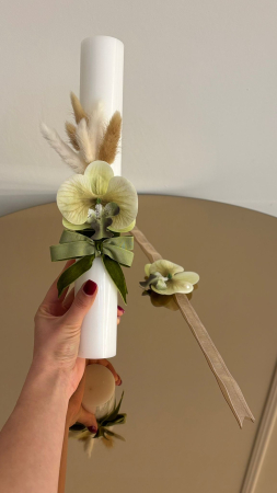 Lumânare din ceară H40/D4.5 cm Nunta sau Botez Evenimente cu decor Orhidee [1]