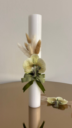 Lumanari Nunta - Lumânare din ceară H40/D4.5 cm Nunta sau Botez Evenimente cu decor Orhidee
