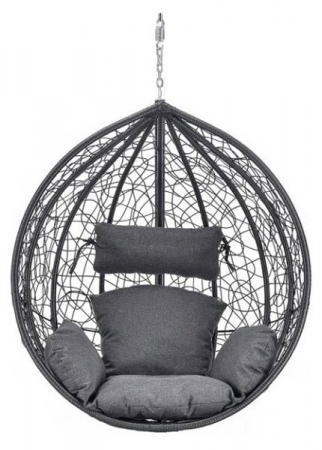 Accesorii casa si  gradina - scaun suspendat, cuib suspendat, fotoliu tip ou negru, mobilier grădină, scaun relaxare