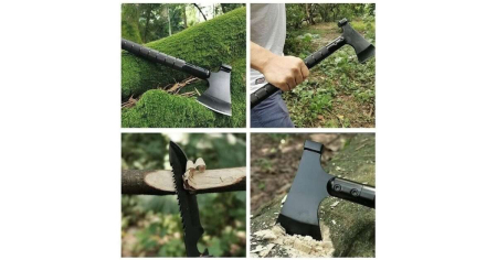 Secure telescopică multifuncțională, compactă și rezistentă. Include cuțit, amnar și busolă. Perfectă pentru camping, outdoor și aventură. [3]