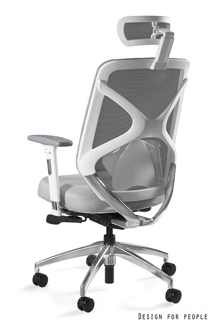 Scaun de birou ergonomic HEROS alb textil + mesh [3]