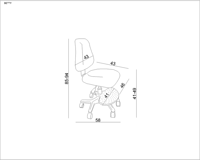 Scaun de birou ergonomic pentru copii BETY roz [3]