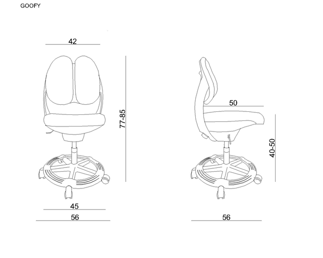 Scaun de birou ergonomic pentru copii GYFY roz [3]