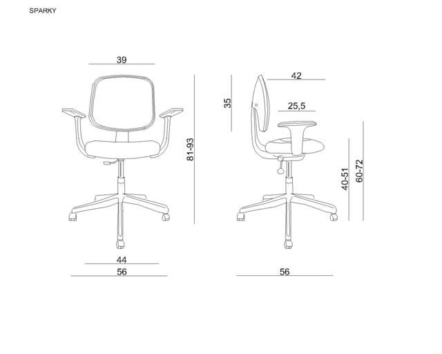 Scaun de birou ergonomic pentru copii SPARK roz [3]