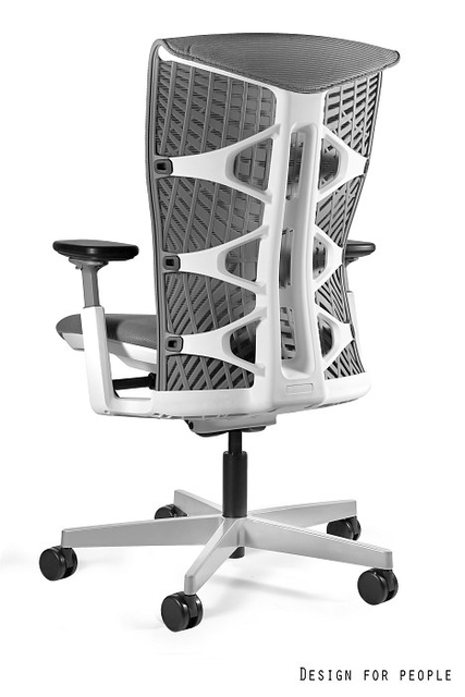 Scaun de birou ergonomic REY alb cu gri [2]