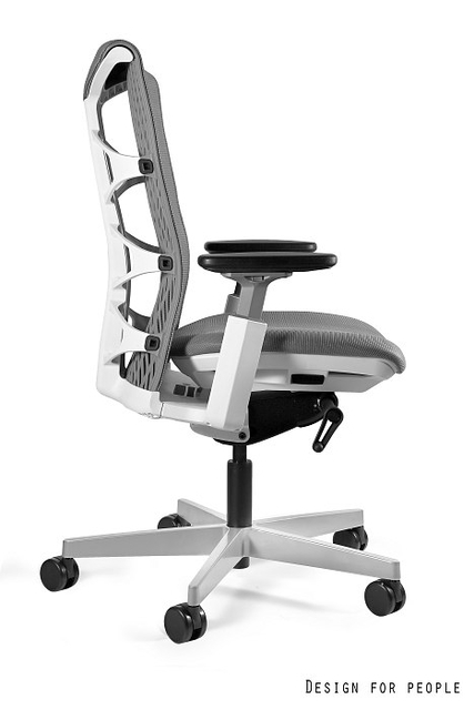 Scaun de birou ergonomic REY alb cu gri [3]