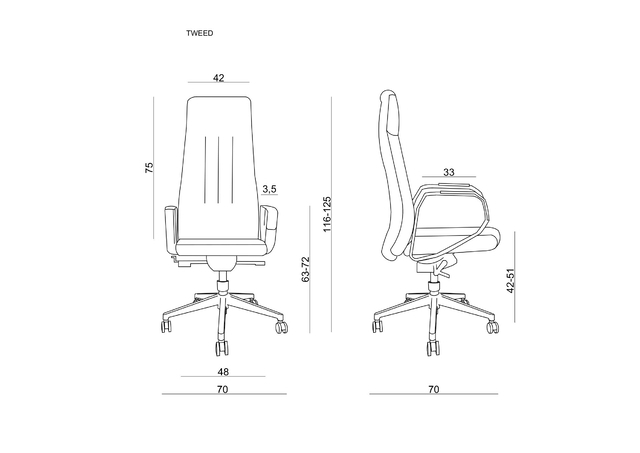 Scaun de birou ergonomic TWEEDS [4]