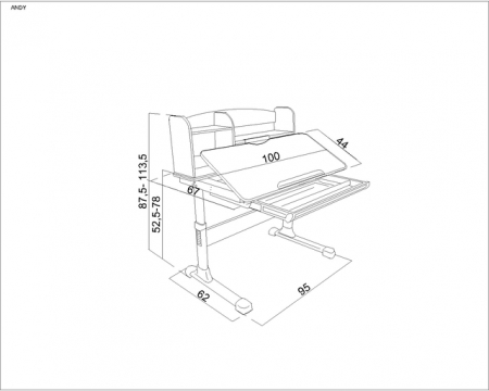 Birou ergonomic pentru copii ANDI [4]