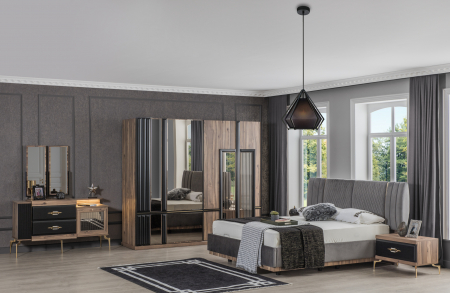 Mobila dormitor premium - Dormitor Fabi Black