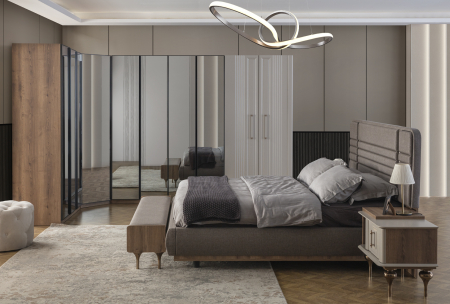 Mobila dormitor premium - Dormitor Vegas cu dulap pe colt