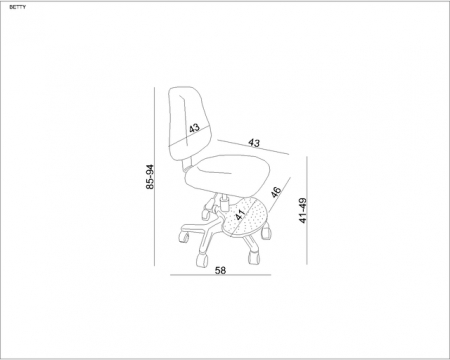 Scaun de birou ergonomic pentru copii BETY roz [2]