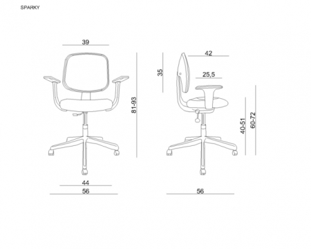 Scaun de birou ergonomic pentru copii SPARK roz [2]