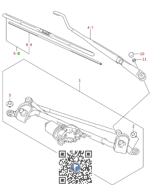 Beifahrer-Scheibenwischer – 38340-52R20-000 [2]
