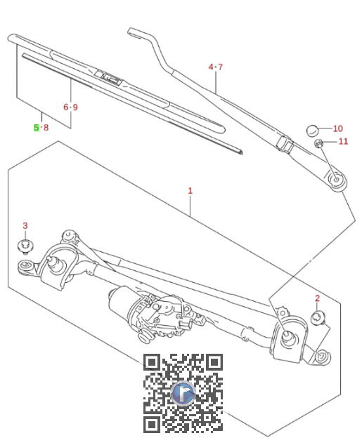 DRIVER WINDSHIELD WIPER BLADE - 38340-52R01-000 [3]