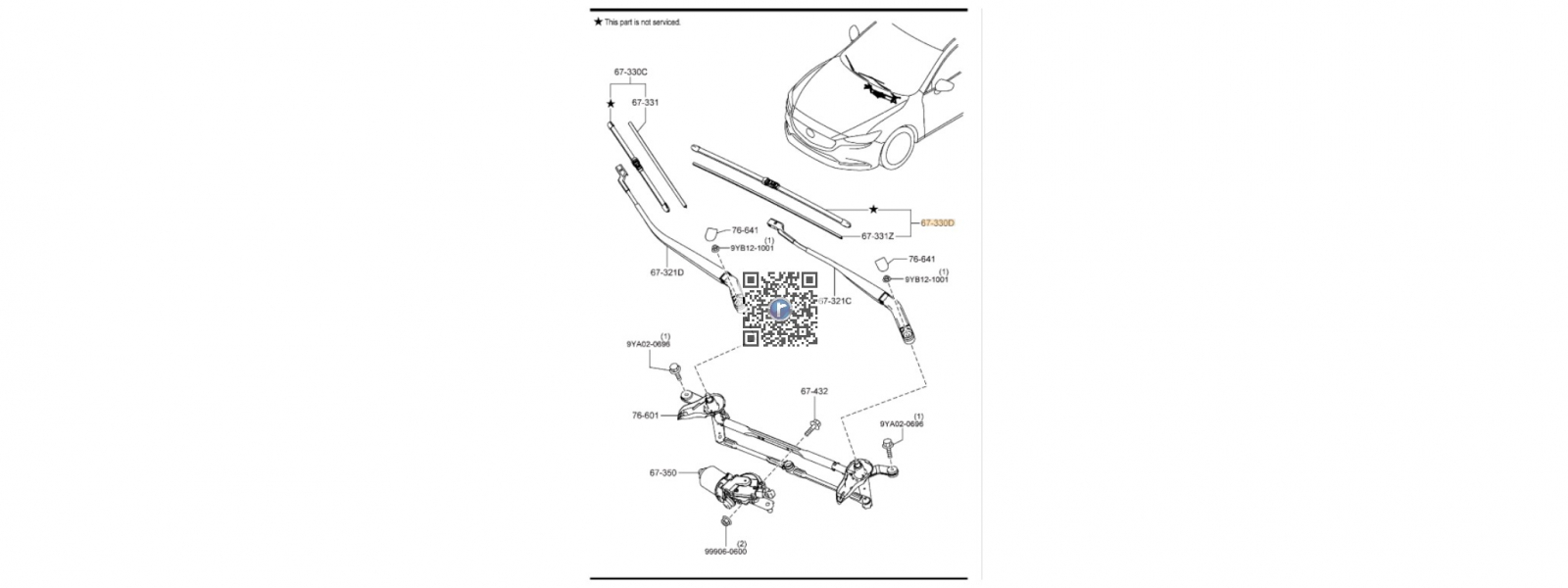 Caroserie - Lamela stergator stanga parbriz Mazda 6 GL GBFS67330