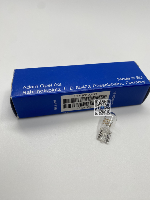 ЛАМПА ГАРАНТІЙНОГО СВІТЛЯ W5W - OPEL / 2098350 93190471 [2]