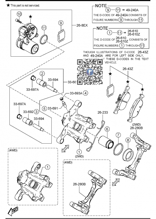 REAR BRAKE PAD SET 4WD DGY62643Z [1]